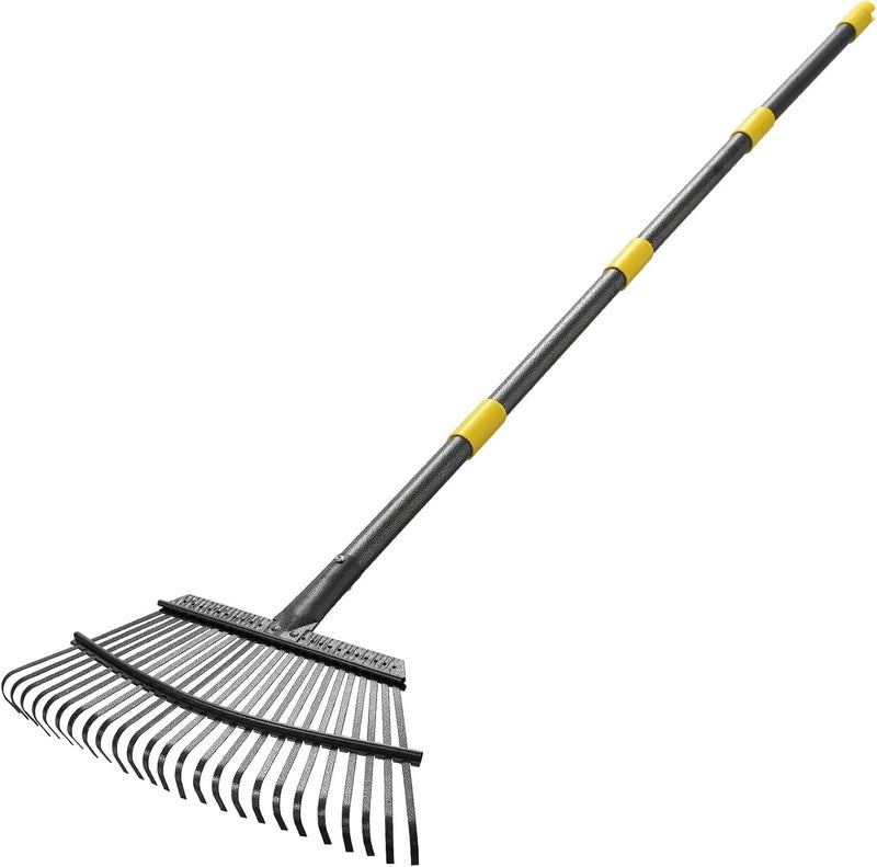 INFLATION Garden Rake for Leaves Heavy Duty Women Men Grandpas for Lawns,79” Length 18” Width Adjustable 25 Tines Sturdy Metal Yard Leaf Rakes with Non-Slip Comfortable Smooth Long Handle - Image 4